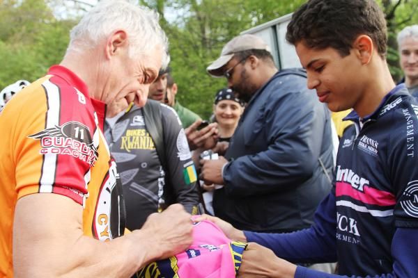 &hellip;and then gets back to work making memories for another cycling generation. Juan Pimentel has his jersey signed by the legendary Francesco Moser.