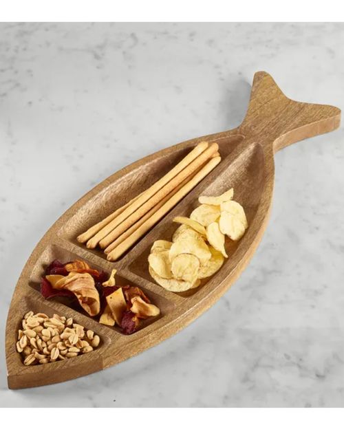 Fish Shaped Mango Wood Serving Platter
