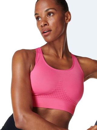 Under Armour Sports Bra Vest Top Ladies Womens Gym Training Fitness - Pink