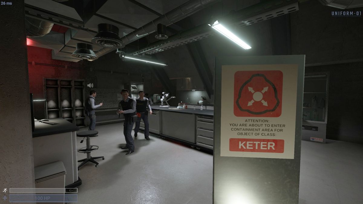 Security guards in a lab