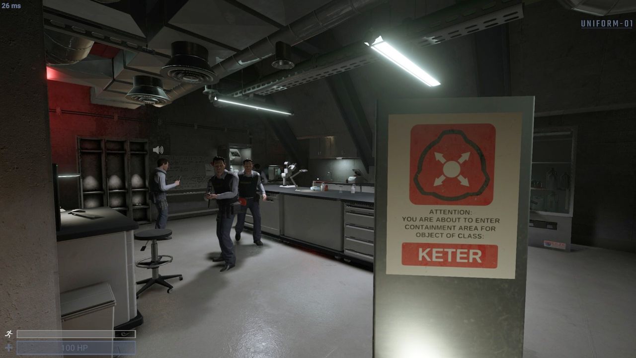 Security guards in a lab