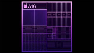 A mockup of an Apple A16 Bionic chip