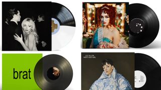 A collage of four vinyl record sets