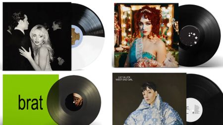 A collage of four vinyl record sets