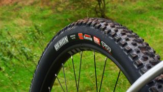 Stif Squatch Pro Kit bike with a Maxxis Rekon tire fitted
