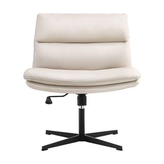 EMIAH Armless Office Desk Chair in beige 