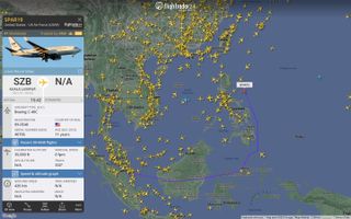 A flight tracking image showing Nanci Pelosi's flight into Taiwan.
