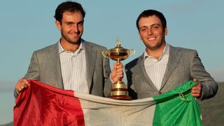 Edoardo (l) and Francesco (r) Molinari at the 2010 Ryder Cup at Celtic Manor