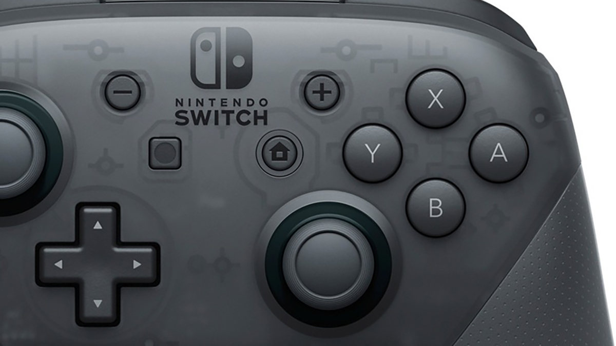 A close up of a Nintendo Switch Pro controller.