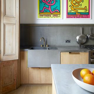 kitchen with grey worktops