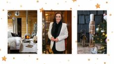 compilation image with Shirley Ballas and Christmas decorations that sparkle