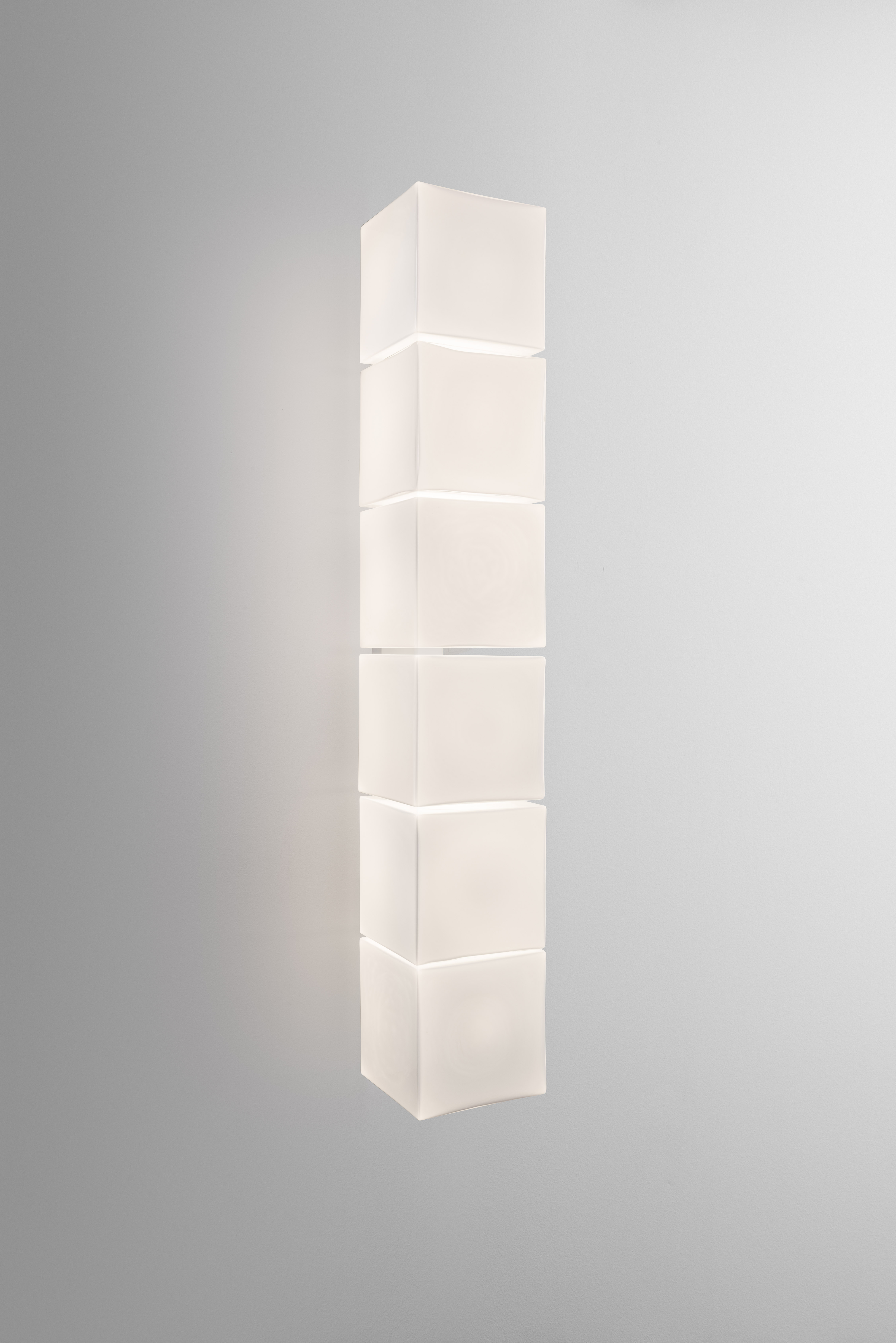 wall-mounted light made from glass cubes