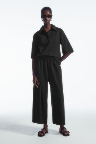 Wide-Leg Jersey Culottes