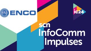 The ENCO logo over the InfoComm 2024 Impulses design.