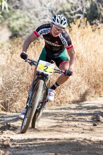 Rourke Croeser (Kargo Pro MTB Team) claims victory and the SA National Championship Elite Men's title at the 2014 CSA-MTB National Championships held at Thaba Trails,