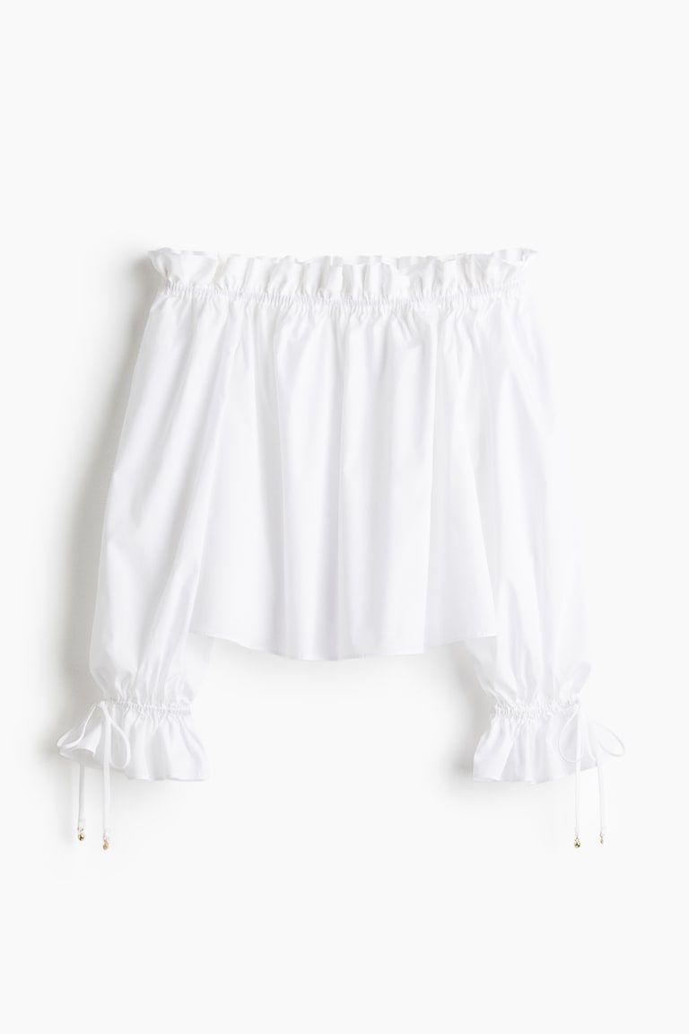 Off-The-Shoulder Poplin Blouse