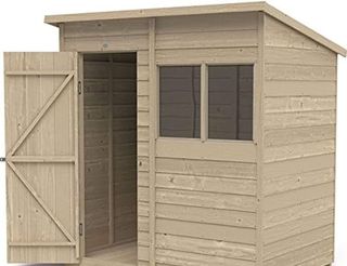 Garden shed with door and small window