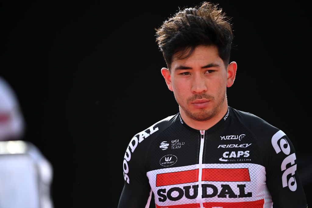 TURIN ITALY MAY 06 Caleb Ewan of Australia and Team Lotto Soudal during the 104th Giro dItalia 2021 Team Presentation at Castello el Valentino girodiitalia Giro on May 06 2021 in Turin Italy Photo by Stuart FranklinGetty Images