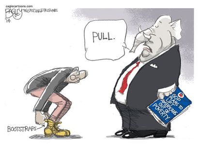 Political cartoon Obama Republicans poverty