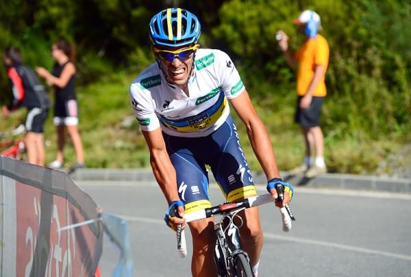 Alberto Contador launched his move with 2km to go on the climb