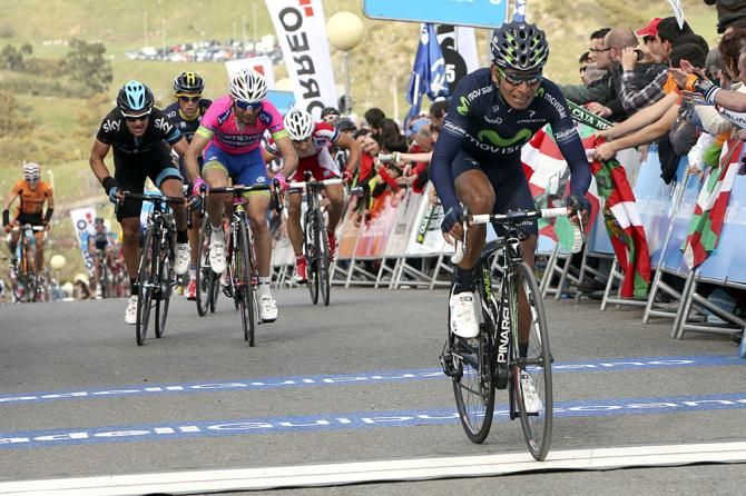 Nairo Quintana (Movistar) wins a stage of the Basque Tour, showing the strength of both Movistar and the Colombian riders.