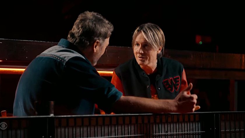 Blake Shelton and Keith Urban discuss an artist on The Road.