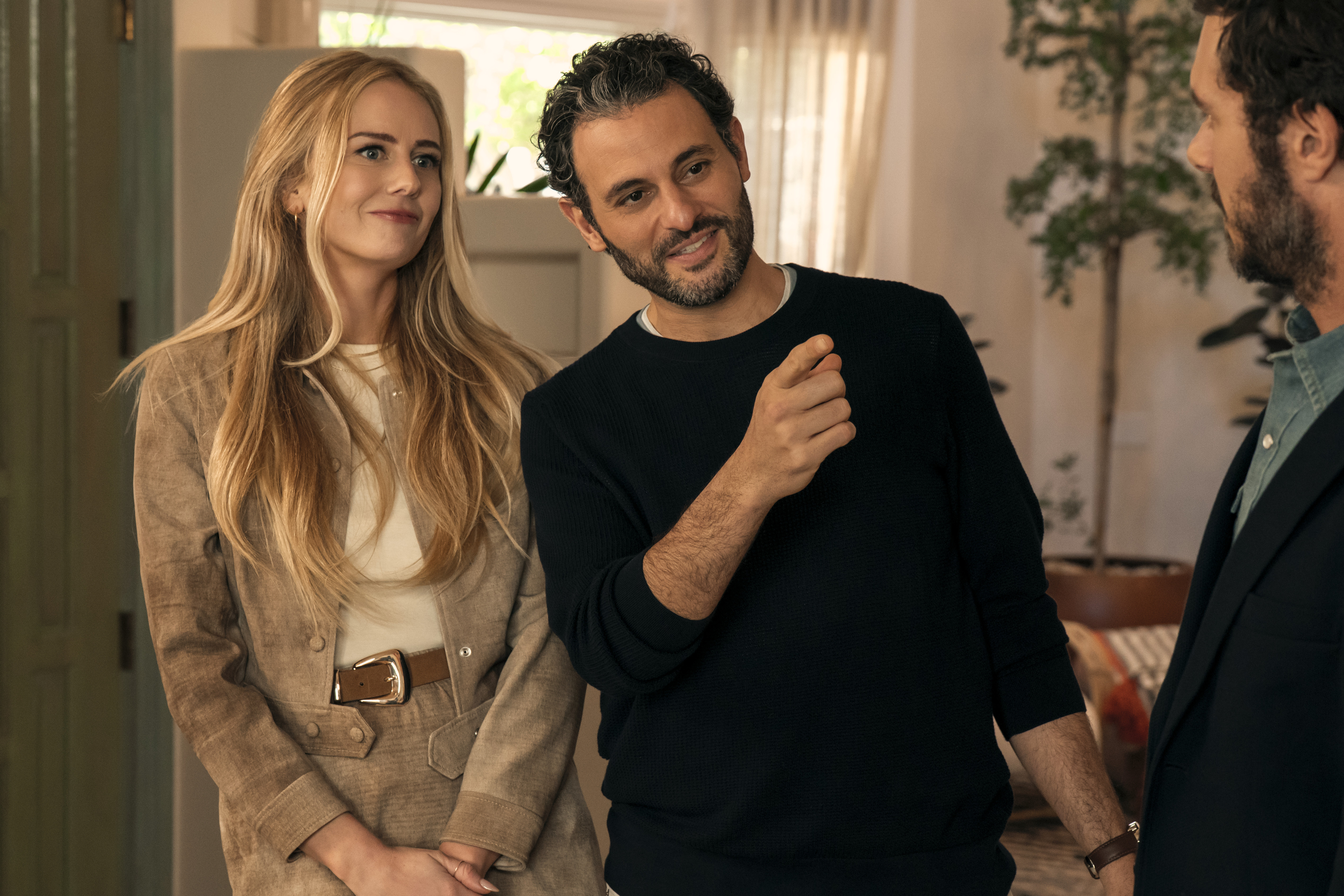 (L to R) Justine Lupe as Morgan, Arian Moayed as Andy in episode 203 of Nobody Wants This.