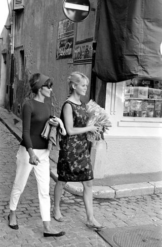Brigitte Bardot wearing a dress in St. Tropez in the 1960s