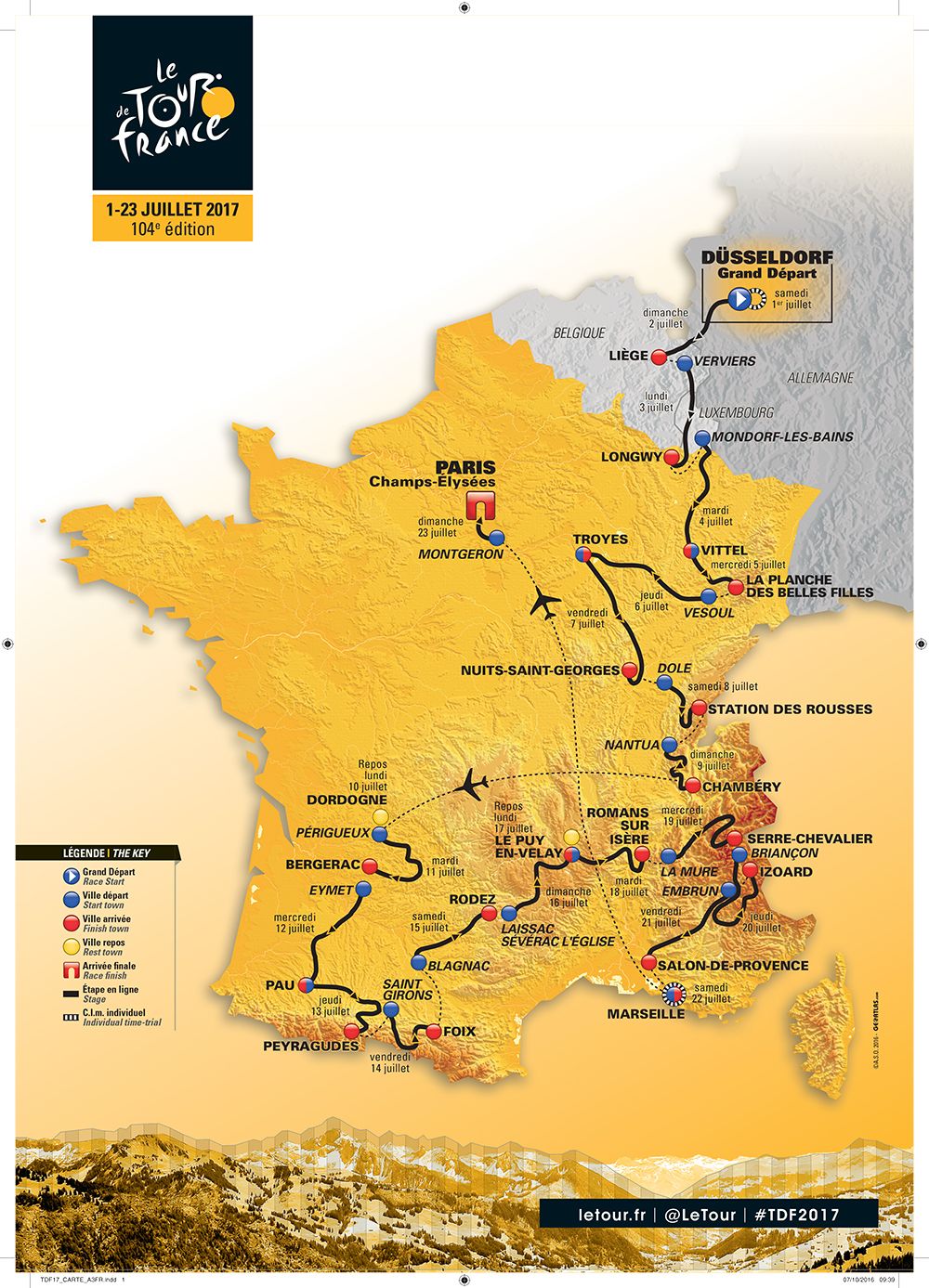 Tour de France 2017 route