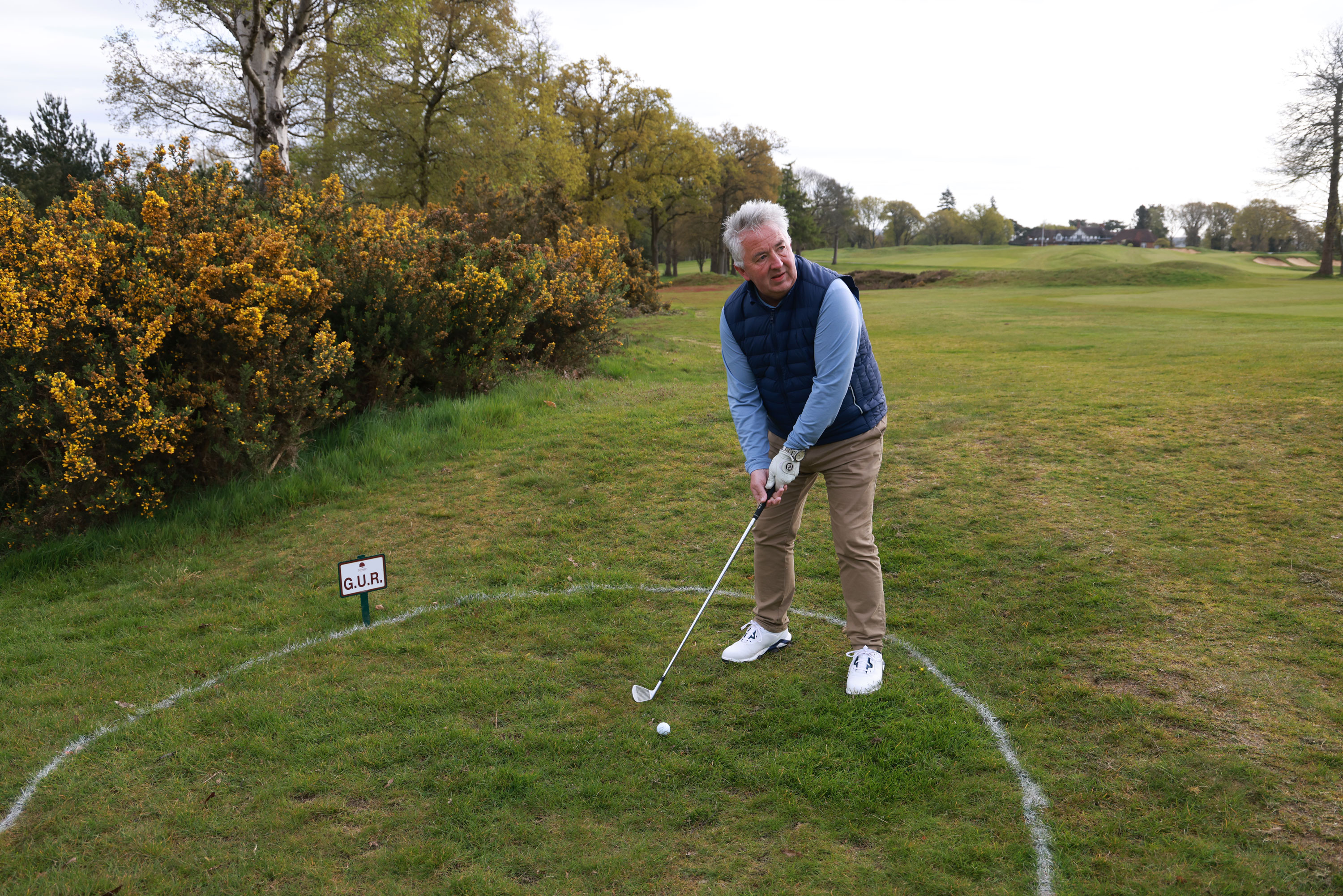 Playing a shot from ground under repair