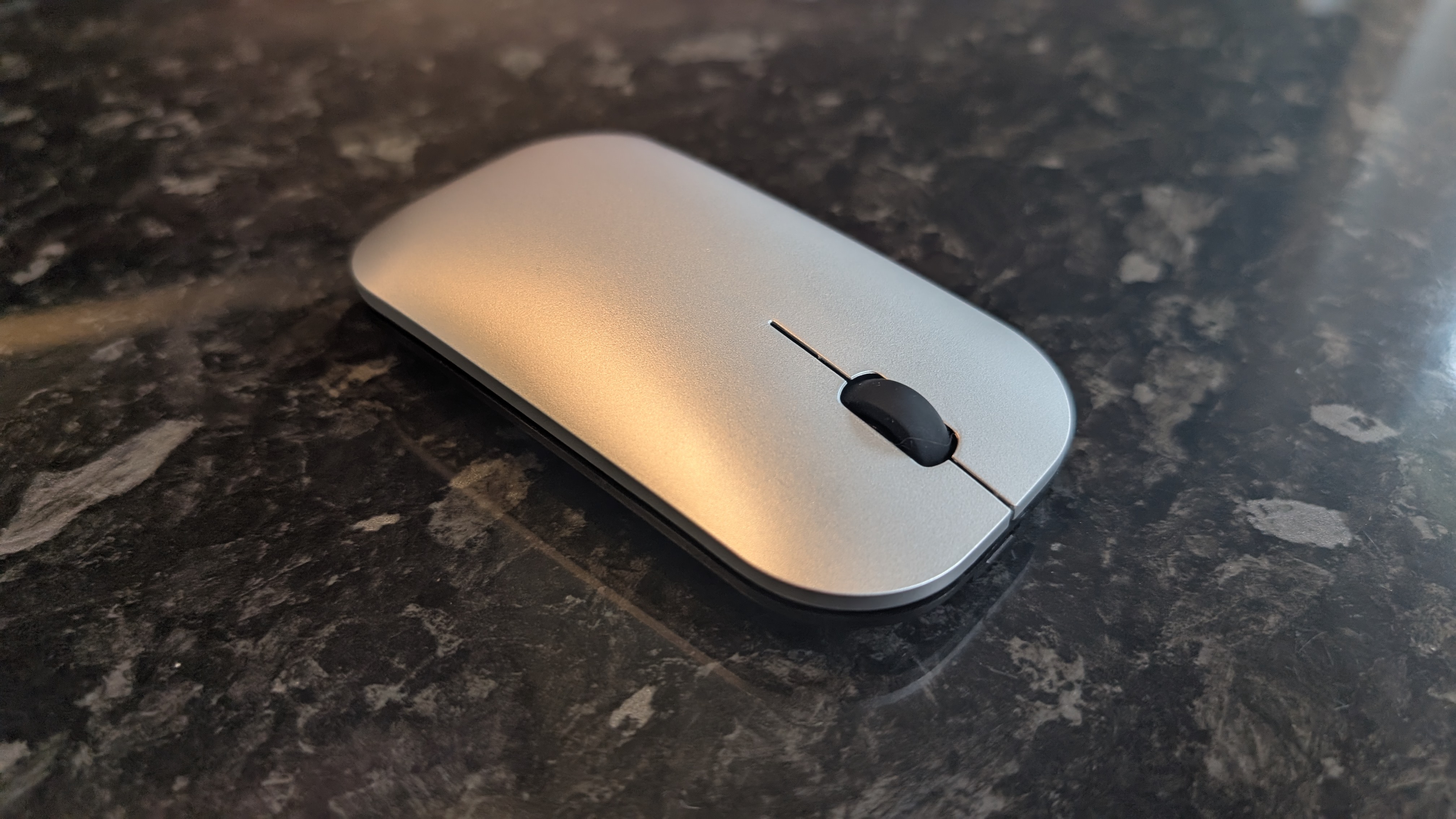 The Medion Signium 27 S1 AIO desktop pictured on a marble worksurface.