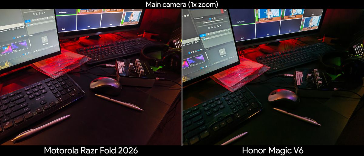 Comparing main and ultrawide camera quality between the Motorola Razr Fold 2026 and Honor Magic V6