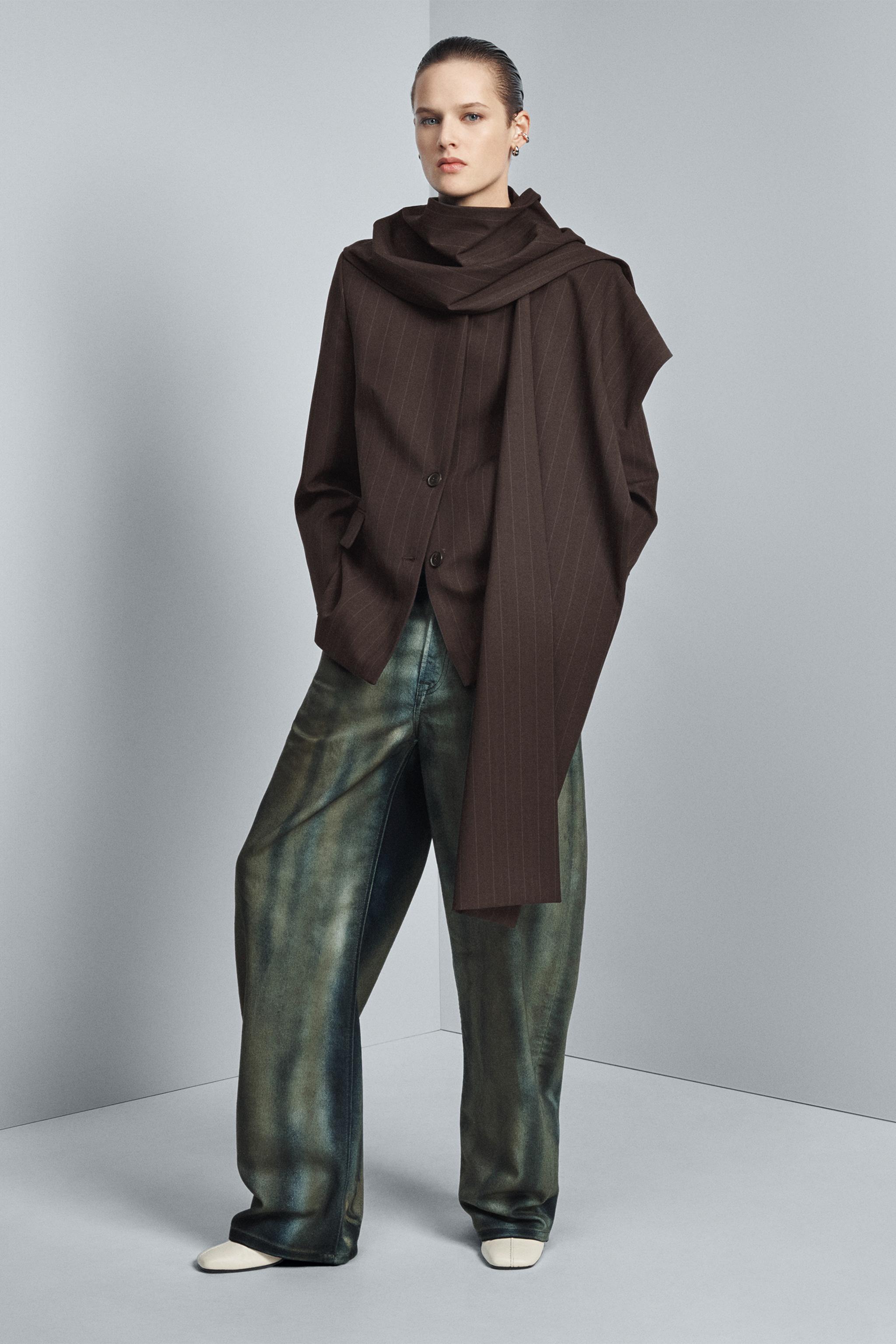 Zw Collection Limited Edition Pinstripe Blazer With Scarf