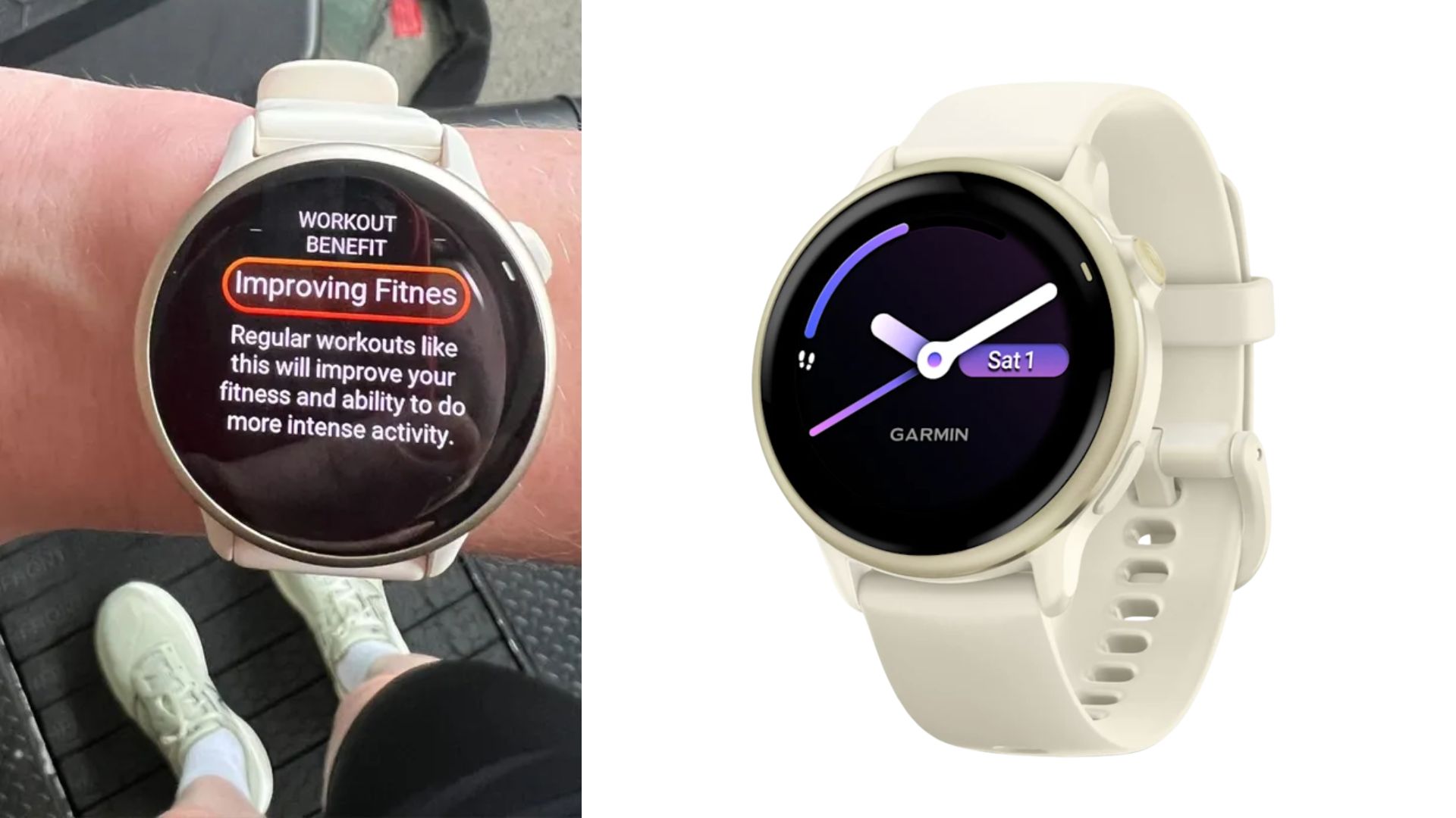 Grace Walsh wearing the Garmin Vivoactive 6 with product
