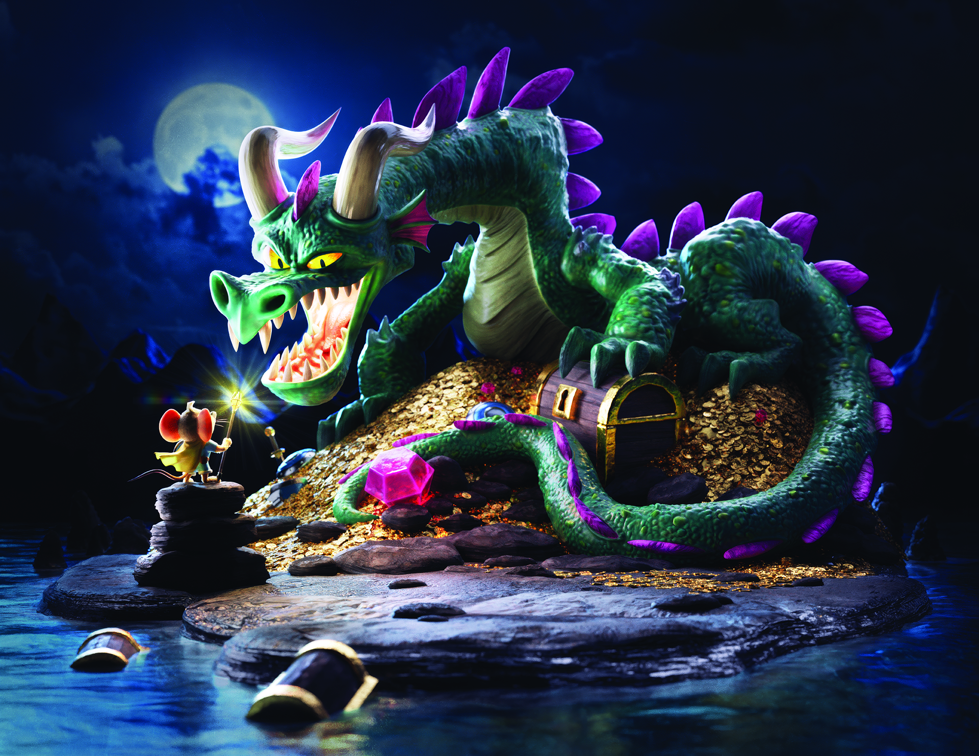 A model of a dragon rendered in Blender