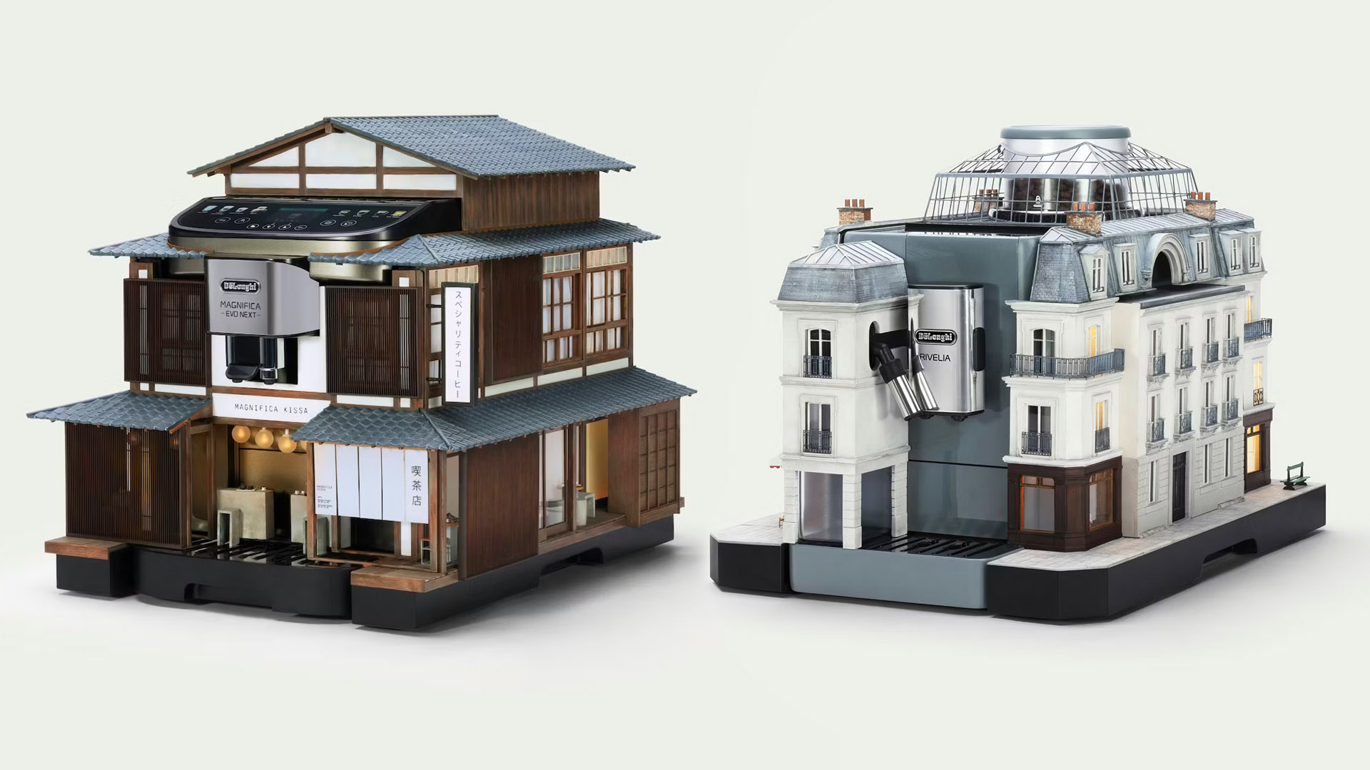 Photos of two coffee machines. 