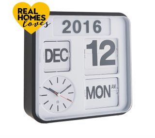 FLAP White Small Analogue Year Wall Clock