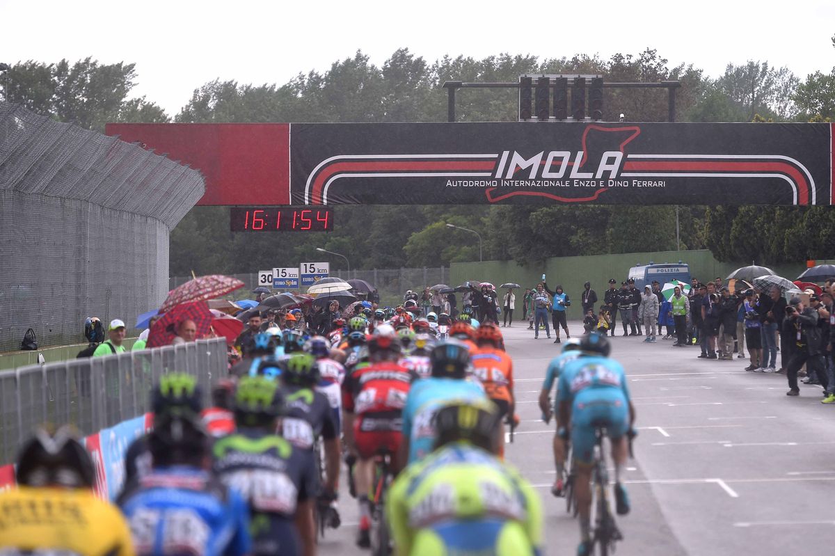 The Giro d'Italia on the Imola F1 circuit
