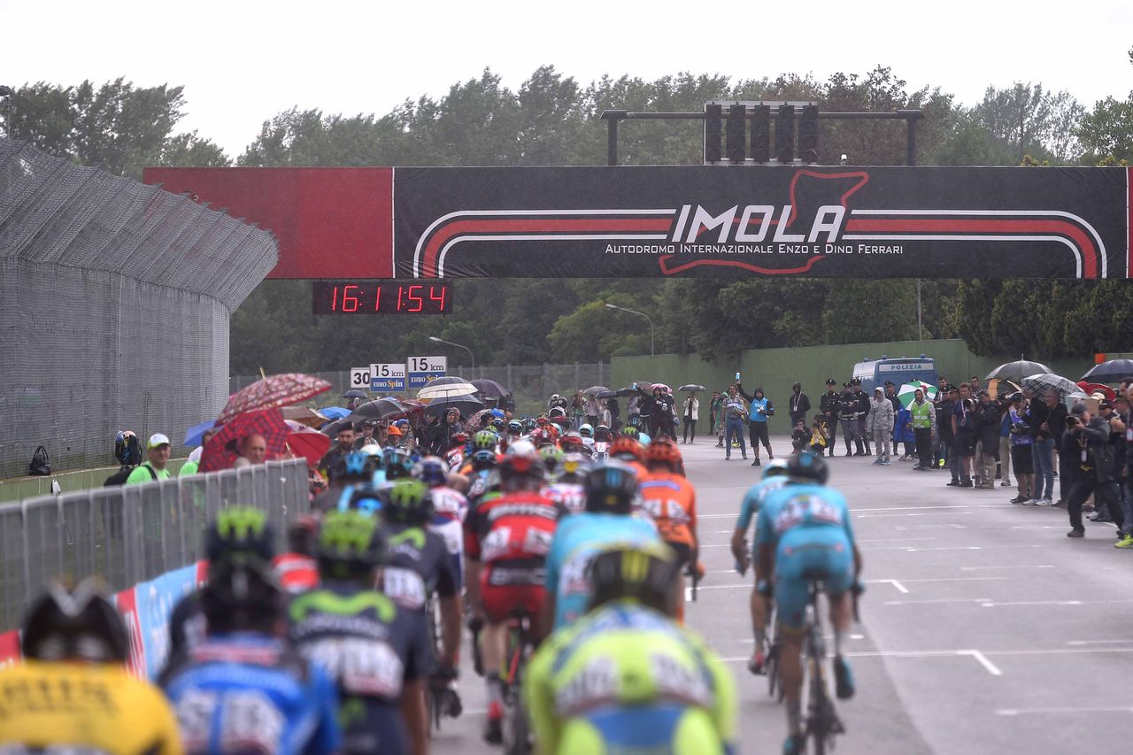 The Giro d'Italia on the Imola F1 circuit