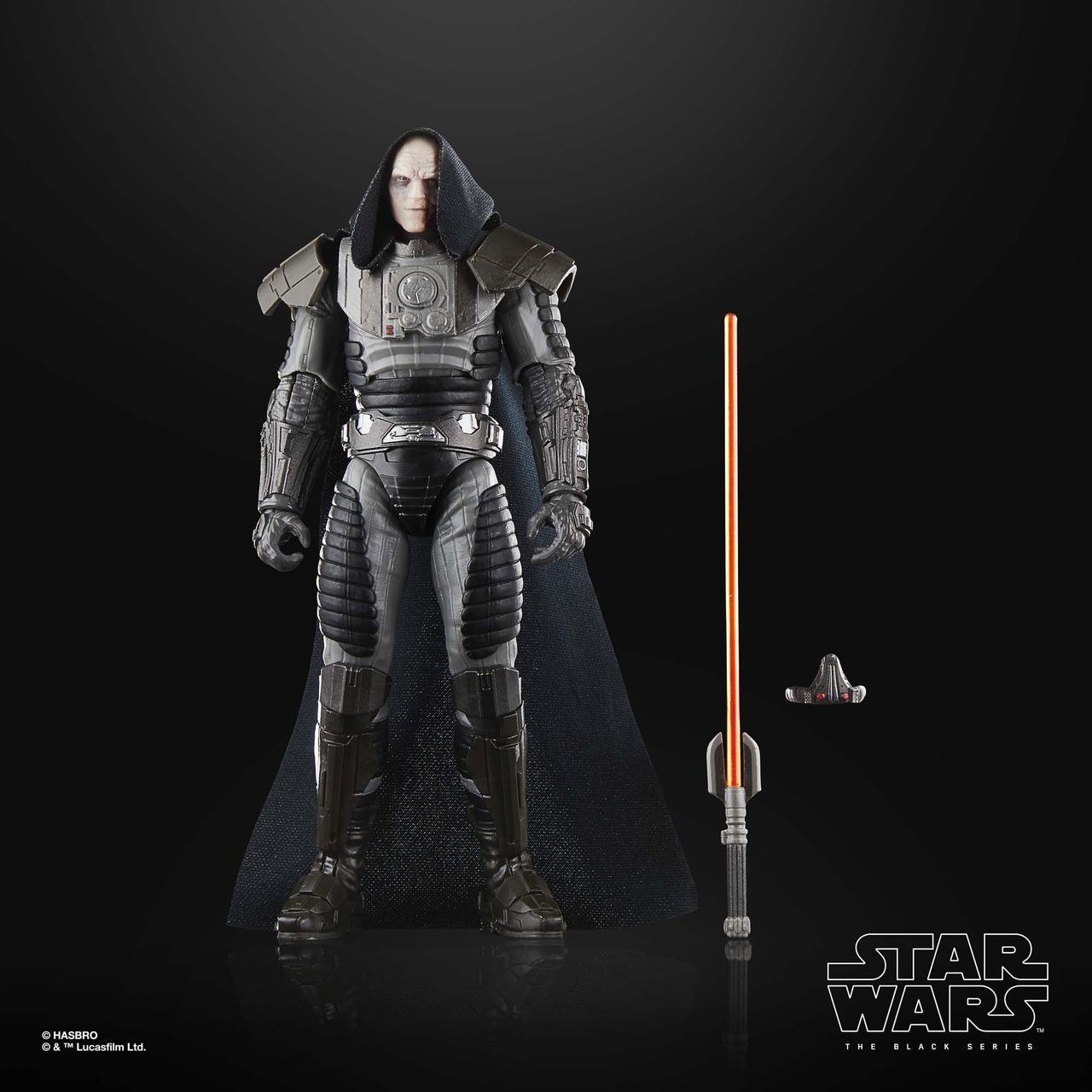 The Black Series Darth Malgus posed against a dark background