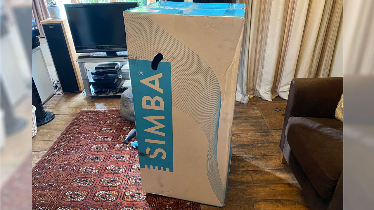 A Simbatex Foam Mattress in its box