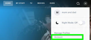how to cancel Hulu — Select Account.