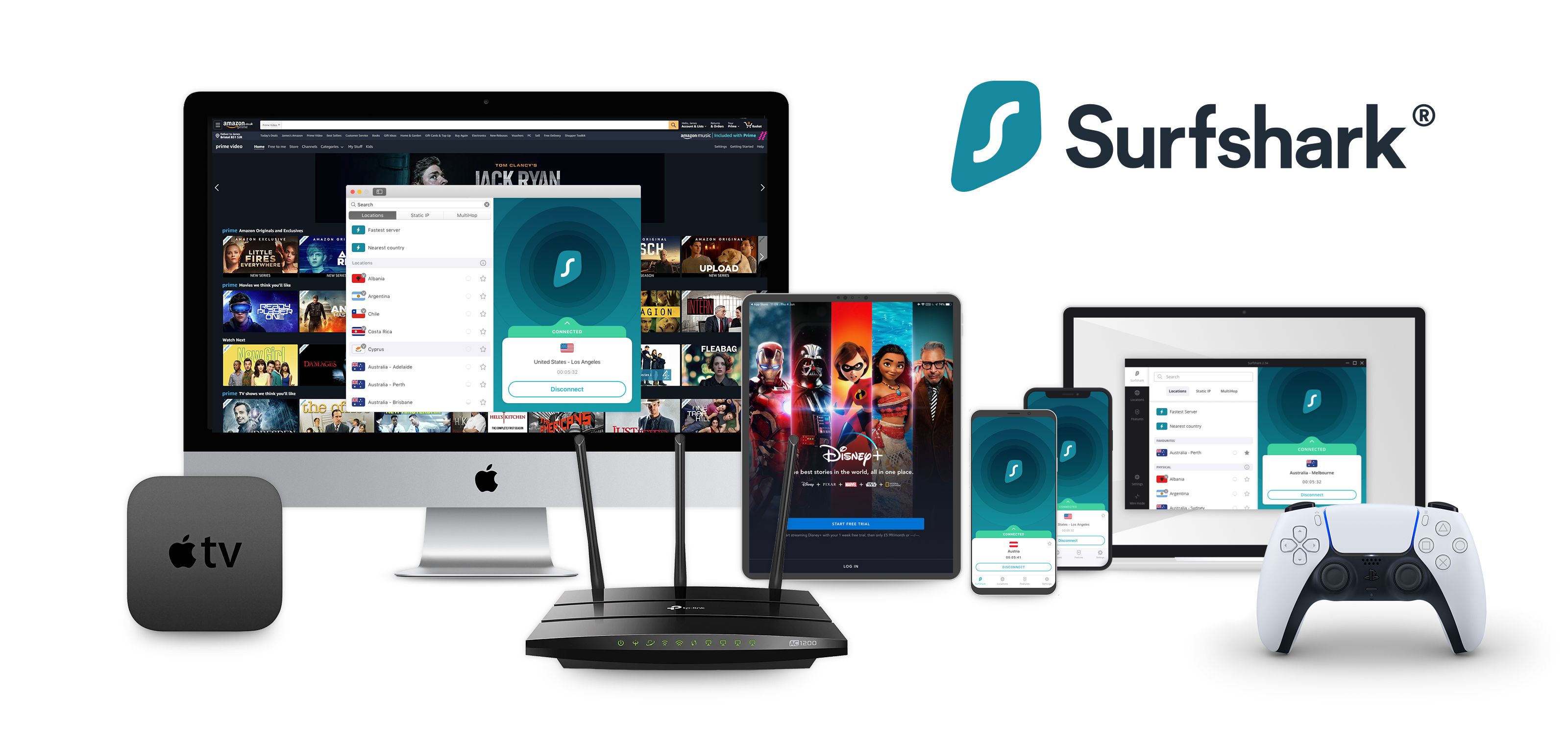 Surfshark on a range of devices