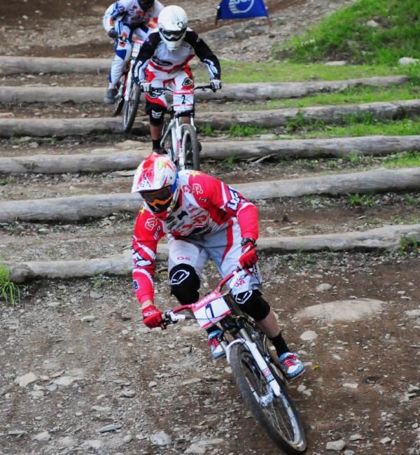 Joost Wichman leading over the steps.