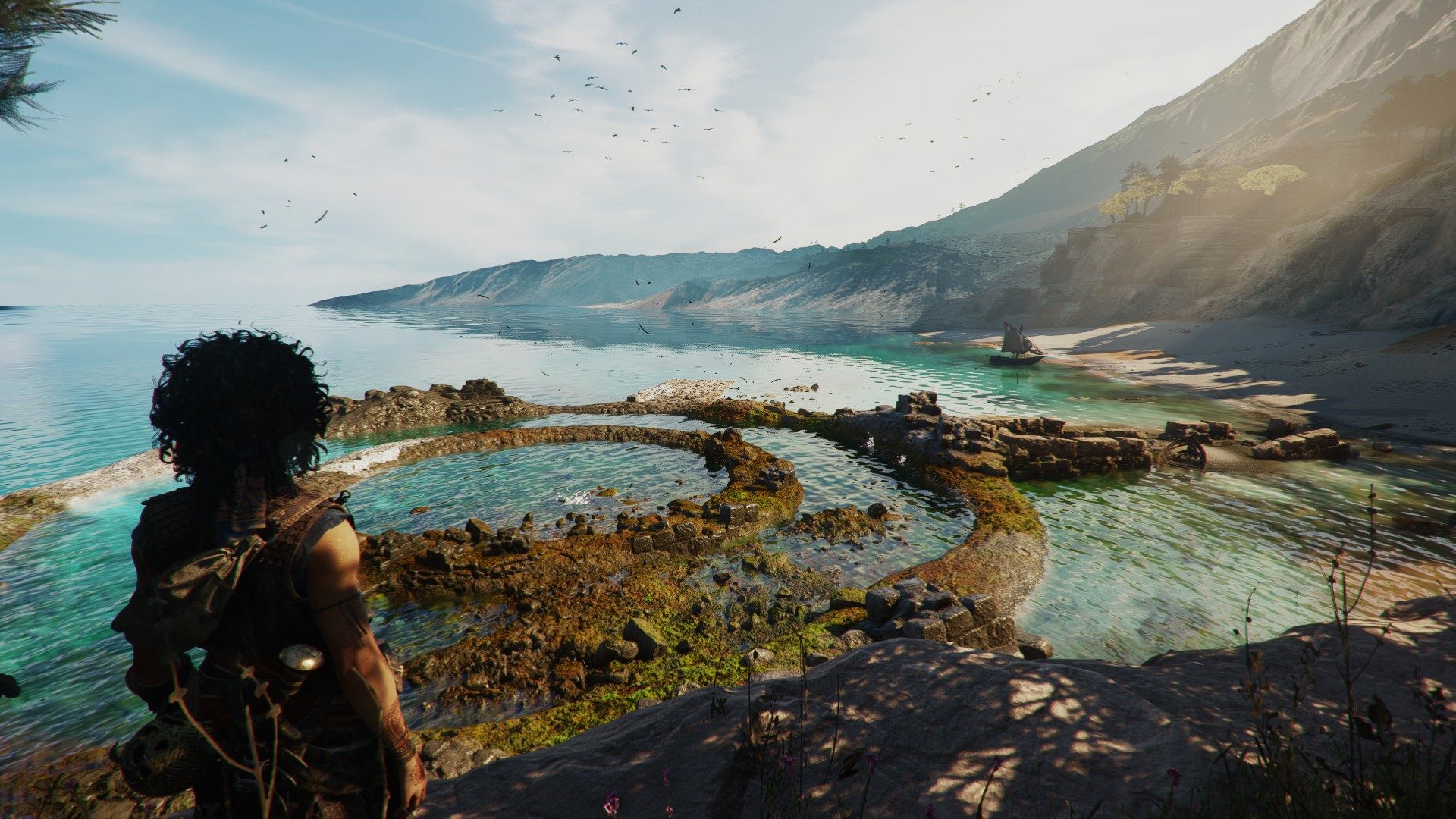 Resonance: A Plague Tale Legacy screenshot of Sophia overlooking the ocean.