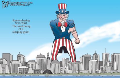 Editorial cartoon U.S. 9-11 Uncle Sam New York City