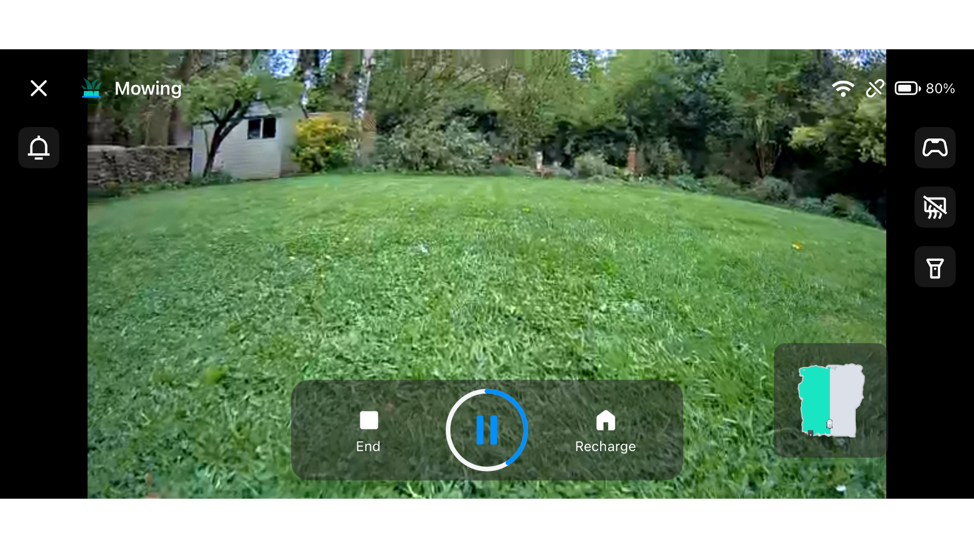 TerraMow V1000 at home on the lawn