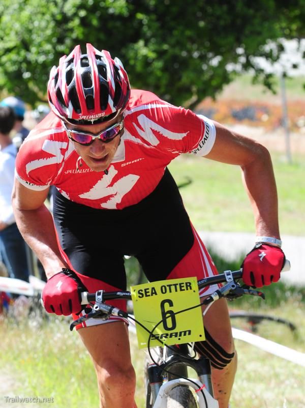 Todd Wells (Specialized) races to victory at the Sea Otter Classic short track race