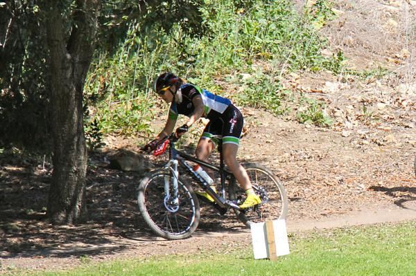 Mariske Strauss wins the short track at Bonelli Park
