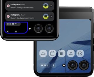 Leaked Motorola Razr 2023 render of the cover display